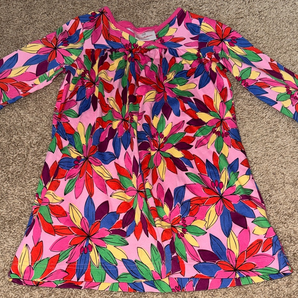 Hanna Andersson vibrant long sleeve Floral Dress